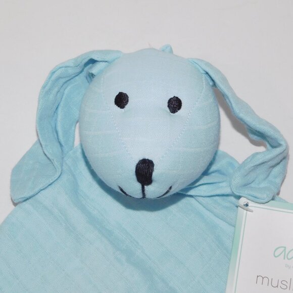 Aden + Anais Musy Mate Muslin Lovey Security Blanket Solid Winter Sky Bunny NWT - Picture 4 of 6